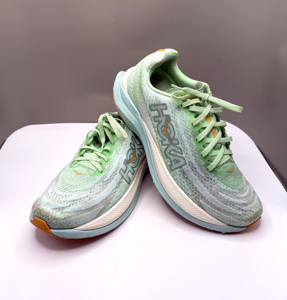 Hoka One One Mach X Womens Running Shoes Green Athletic Sneakers Size 9.5B